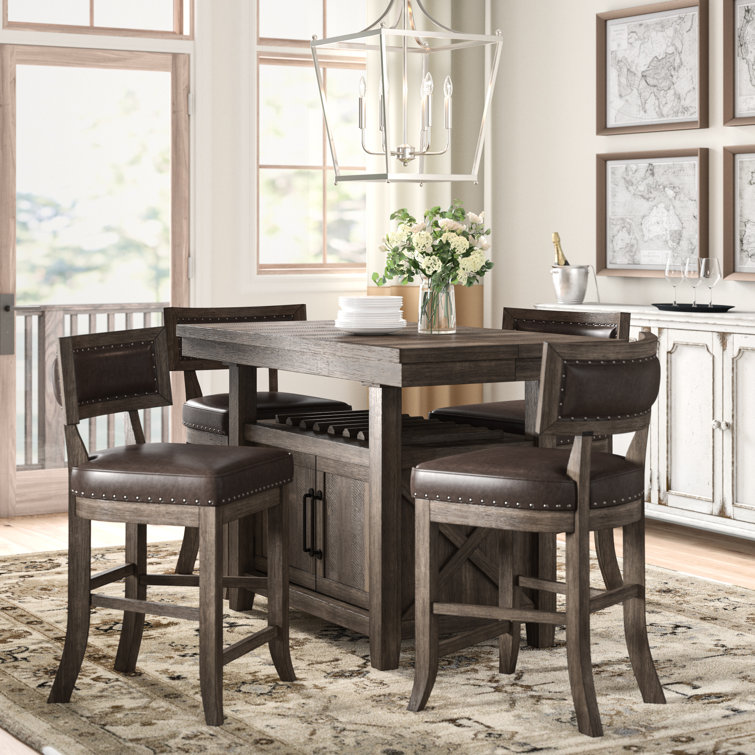 Three Posts™ Anabel Counter Height Butterfly Leaf Dining Set & Reviews